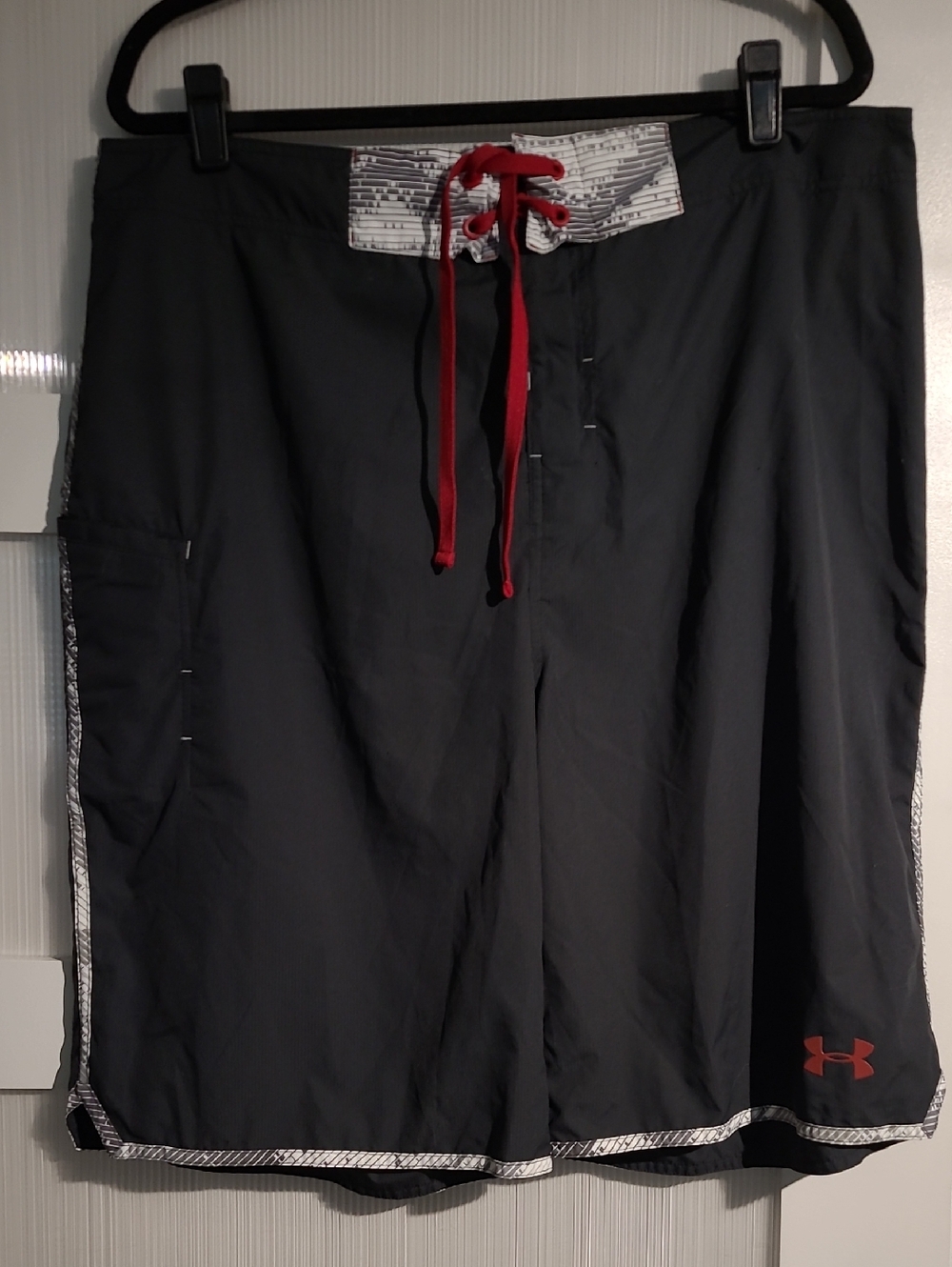 Under Armour Black Swim/Board Shorts with Red Drawstring